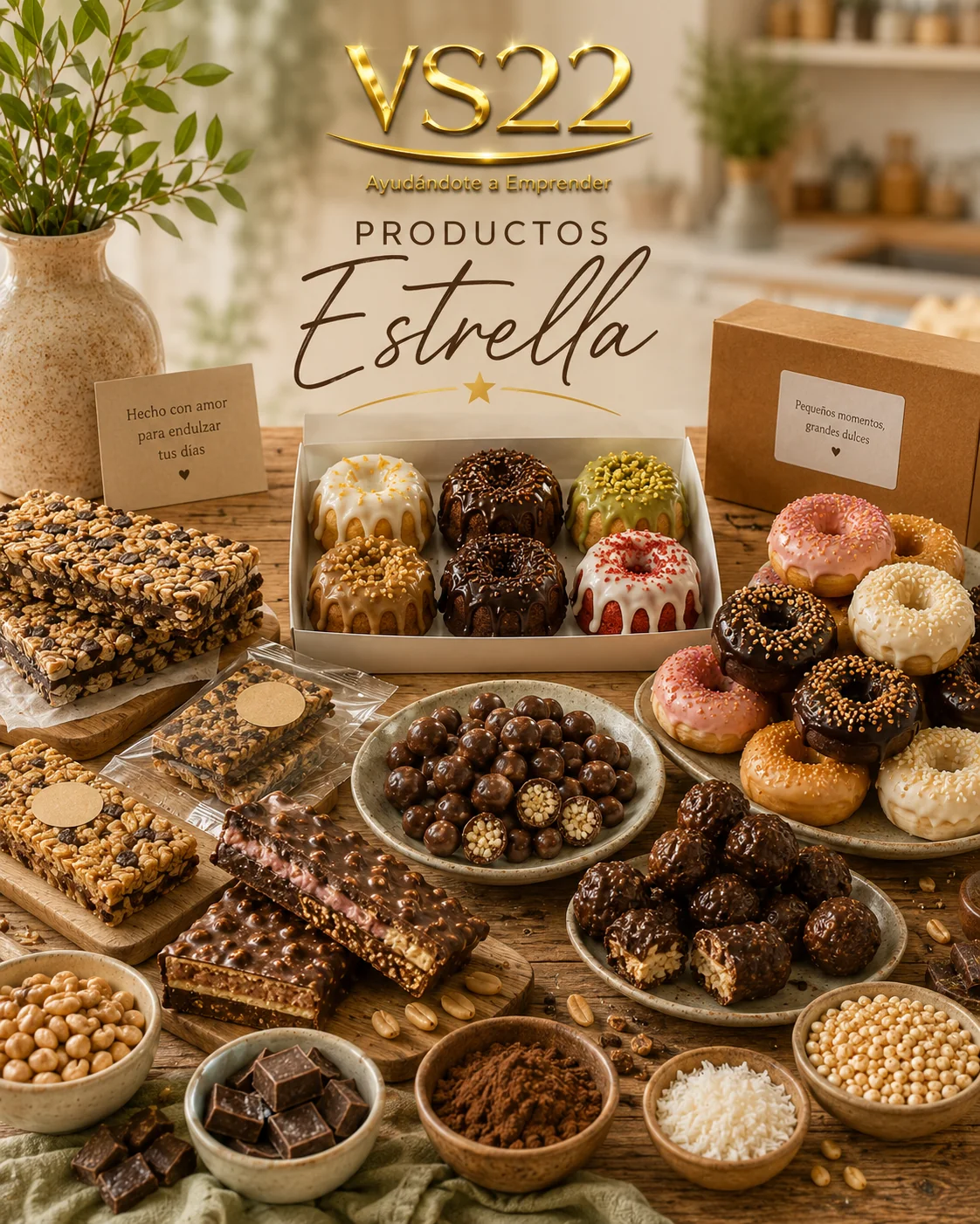 VS22 Productos Estrella — Barras, Mini Budines, Mini Donas y más productos listos para vender